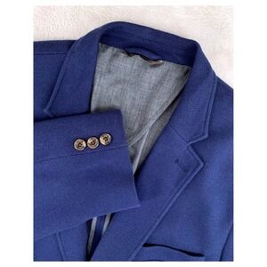 Tasso Elba Blazer Mens XXL Blue Cotton Blend Unstructured Sport Coat